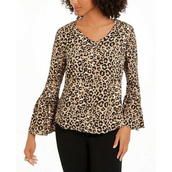 NY Collection Tops - Ny Collection Blouse Leopard PL New